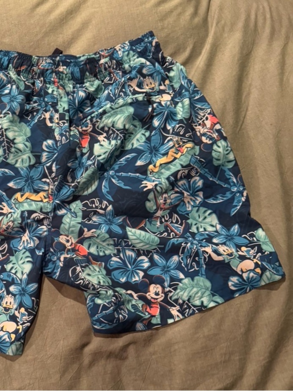 Disney Blue Tropical Mickey Mouse Men’s Swim Shorts